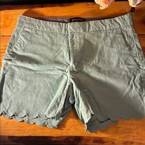 Banana Republic High Waist Green Scalloped Shorts